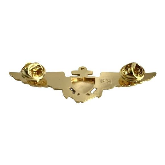 U.S. Naval Aviator Wings Pin Vintage Gold Plated Lapel Pin New - Picture 2 of 2